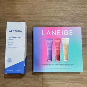 LANEIGE and Aestura set On-The-Glow Balm Set and 80ml aestura moisturizer